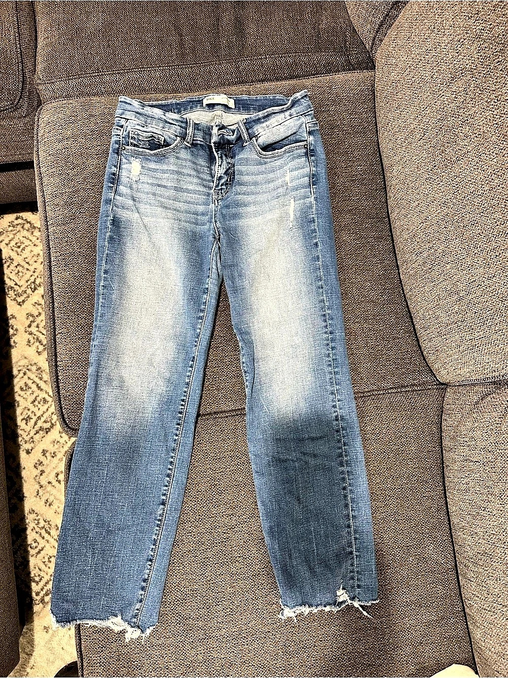 BKE Payton Cropped Straight Stretch Jean Straight Leg Jeans Waist 27 x 28 Blue